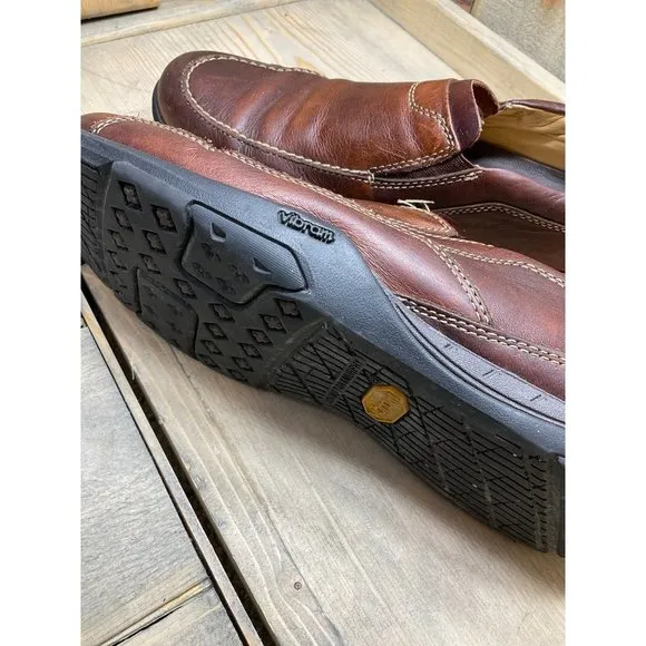Johnston &amp; Murphy Men 9M Loafers Slip On Casual Shoes Brown Leather Sheepskin