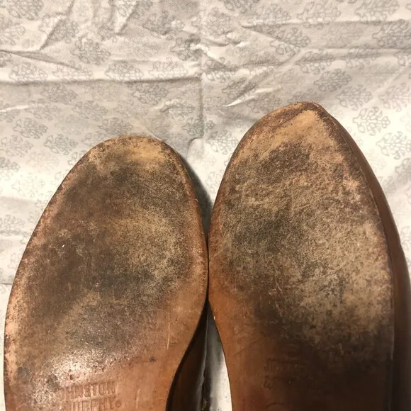 Johnston &amp; Murphy men slip on brown leather loafers, 11.5