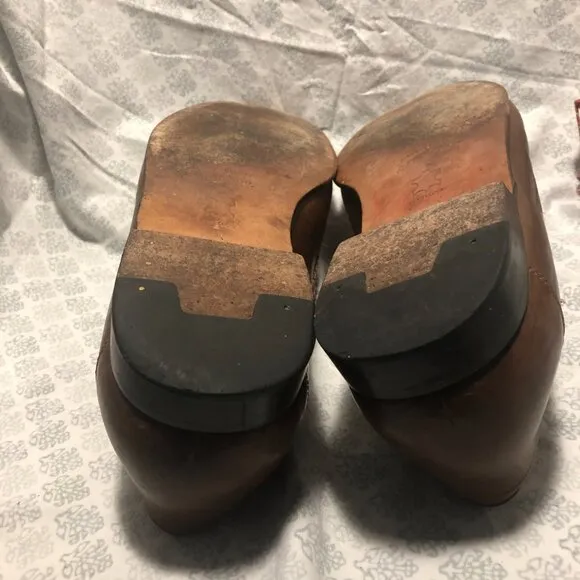 Johnston &amp; Murphy men slip on brown leather loafers, 11.5
