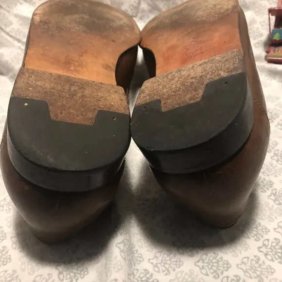 Johnston &amp; Murphy men slip on brown leather loafers, 11.5
