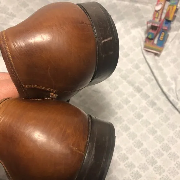 Johnston &amp; Murphy men slip on brown leather loafers, 11.5