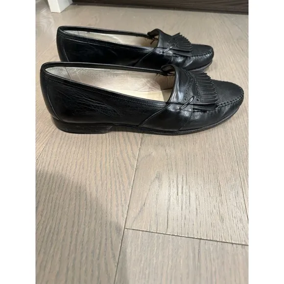 Johnston &amp; Murphy Men's Black Leather Loafers Size 9.5