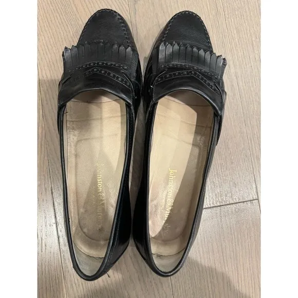 Johnston &amp; Murphy Men's Black Leather Loafers Size 9.5