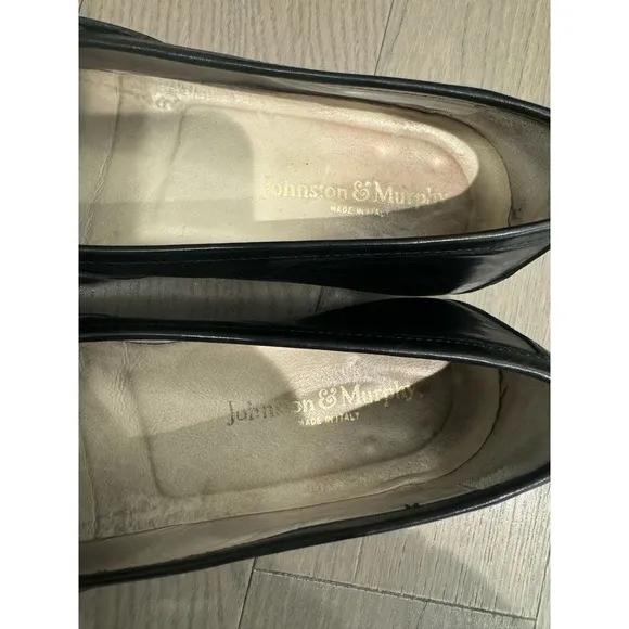 Johnston &amp; Murphy Men's Black Leather Loafers Size 9.5