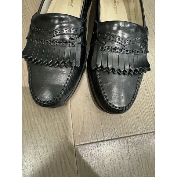 Johnston &amp; Murphy Men's Black Leather Loafers Size 9.5