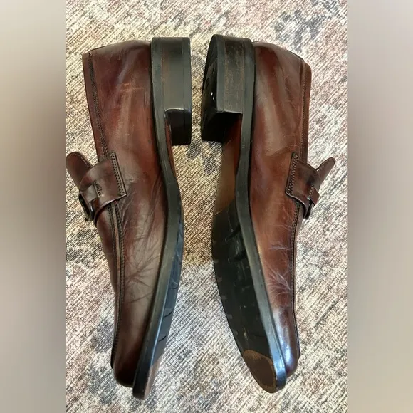 Johnston &amp; Murphy Men's Brown Bit Leather Loafers SZ 9.5