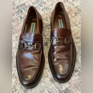 Johnston &amp; Murphy Men's Brown Bit Leather Loafers SZ 9.5
