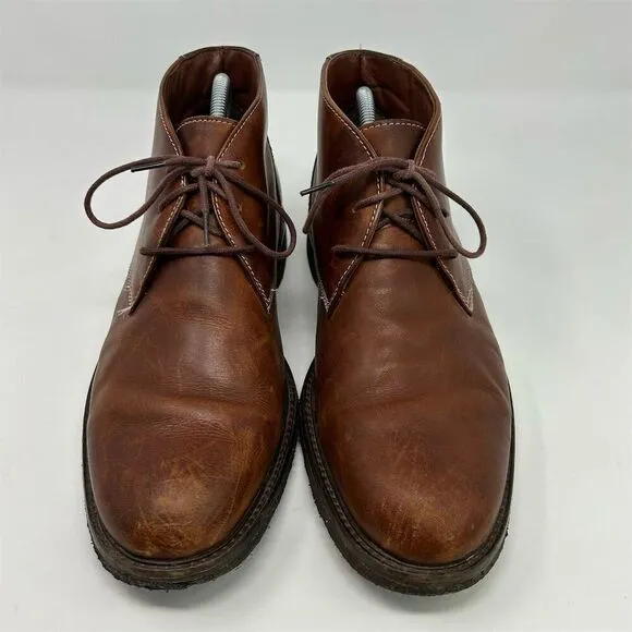 Johnston &amp; Murphy Men's Brown Oiled Leather Copeland Chukka Boots Size 9.5