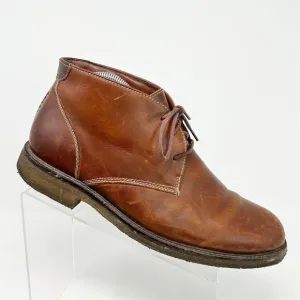 Johnston &amp; Murphy Men's Brown Oiled Leather Copeland Chukka Boots Size 9.5