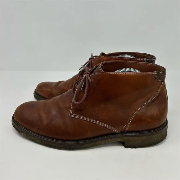 Johnston &amp; Murphy Men's Brown Oiled Leather Copeland Chukka Boots Size 9.5