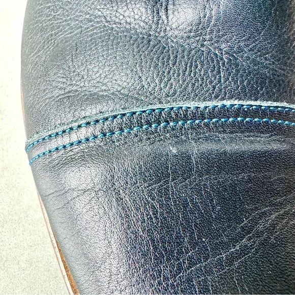 Johnston &amp; Murphy Men's Chelsea Boot Navy Blue Leather Toe Cap Slip On Metro 12M