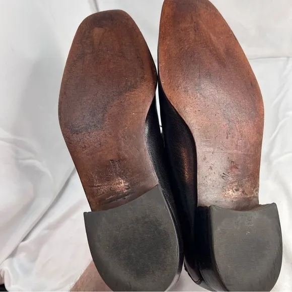 JOHNSTON &amp; MURPHY Mens Cherry Black Leather Tassel Loafers Slip On