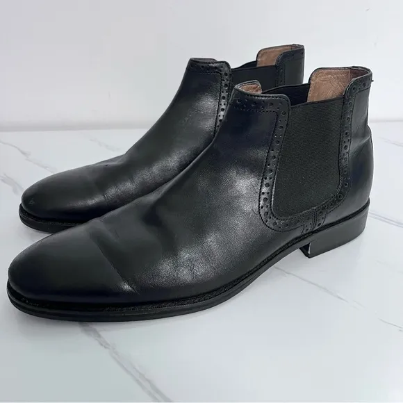 Johnston &amp; Murphy Tyndall Gore Black Leather Boots Size 9.5