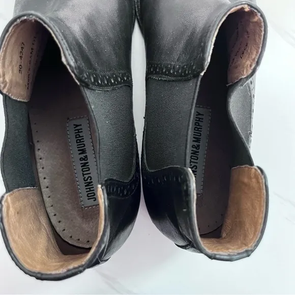 Johnston &amp; Murphy Tyndall Gore Black Leather Boots Size 9.5