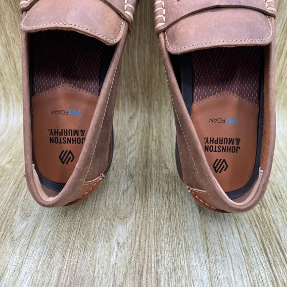 Johnston &amp; Murphy Upton Penny Loafers Men's Size 10.5 M Casual Shoes Brown