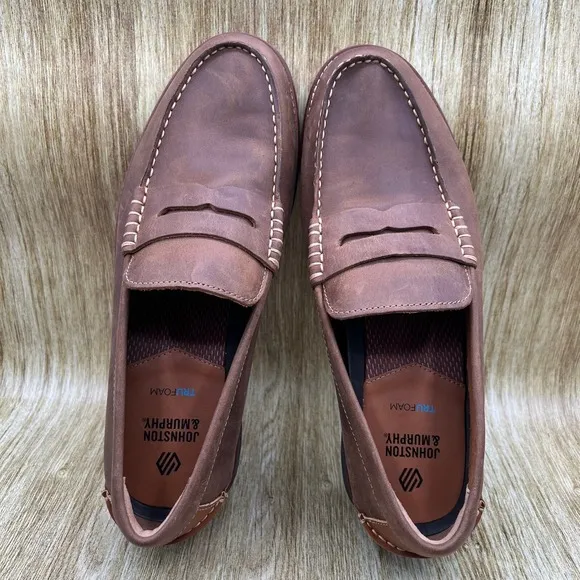 Johnston &amp; Murphy Upton Penny Loafers Men's Size 10.5 M Casual Shoes Brown