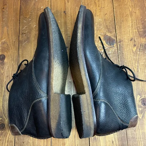 Johnston and Murphy black leather lace up boots Mens size 10