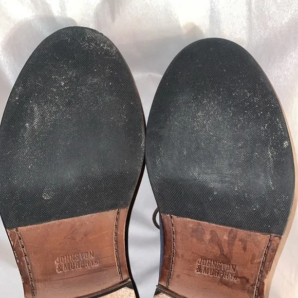 Johnston and Murphy Navy Suede Brogue Ankle Boots size 10