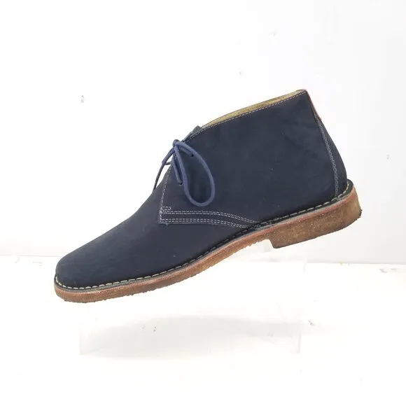 Johnston Murphy Sheepskin Chukka Boots Men's Blue Suede Shoes 25-3498 Sz 10.5
