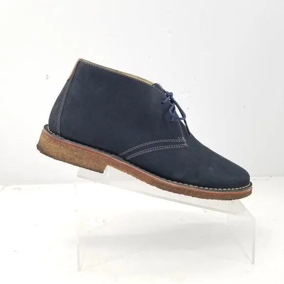 Johnston Murphy Sheepskin Chukka Boots Men's Blue Suede Shoes 25-3498 Sz 10.5