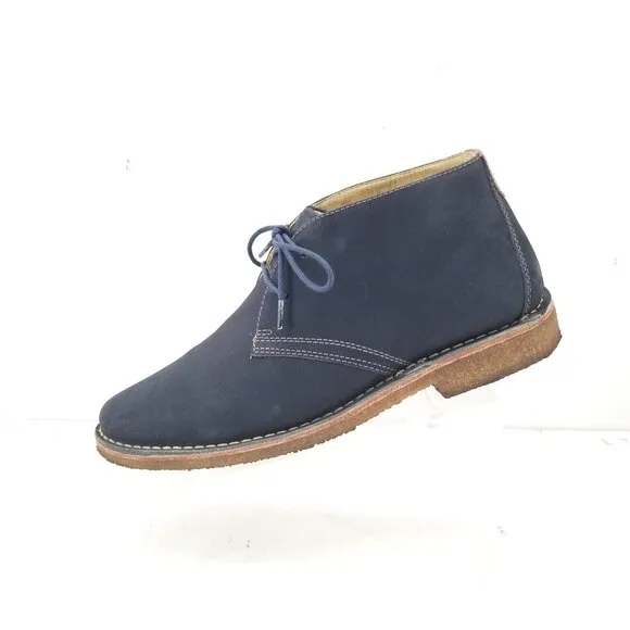 Johnston Murphy Sheepskin Chukka Boots Men's Blue Suede Shoes 25-3498 Sz 10.5