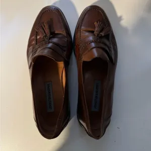 Johnston Murphy Slip On Loafers Sz 10 W Brown Leather Tassel Made in ITALY