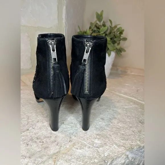 Johnston &amp; Murphy Women Black Suede Ankle Boots - New Size 8