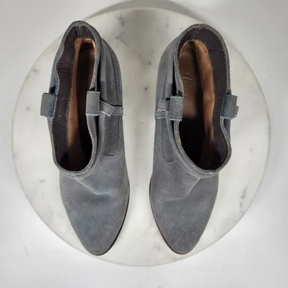 Joie Ajax Ankle Boots Booties Womens 38 US 8 Gray Suede Leather Slouch Slip On