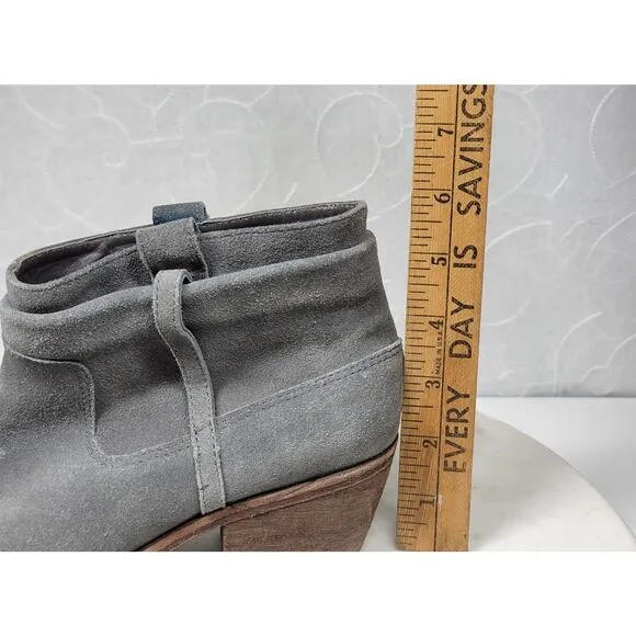 Joie Ajax Ankle Boots Booties Womens 38 US 8 Gray Suede Leather Slouch Slip On
