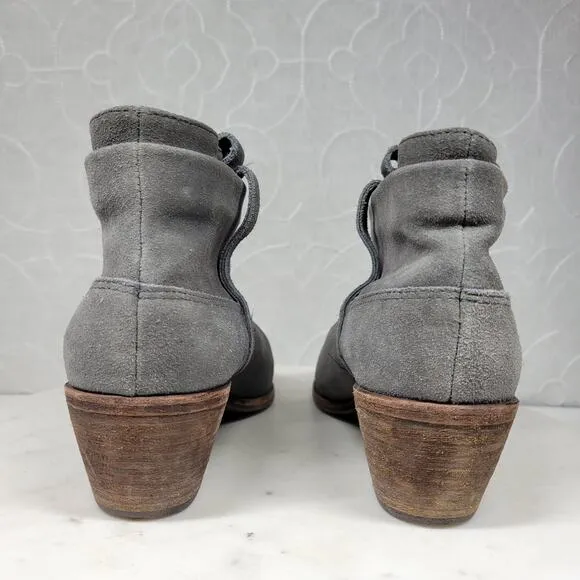 Joie Ajax Ankle Boots Booties Womens 38 US 8 Gray Suede Leather Slouch Slip On
