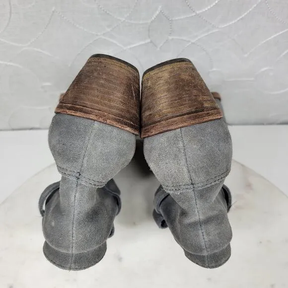 Joie Ajax Ankle Boots Booties Womens 38 US 8 Gray Suede Leather Slouch Slip On