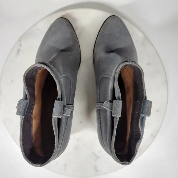 Joie Ajax Ankle Boots Booties Womens 38 US 8 Gray Suede Leather Slouch Slip On