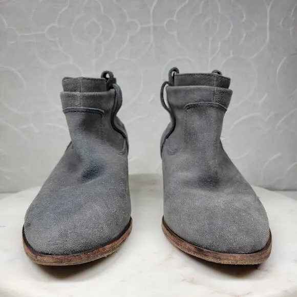 Joie Ajax Ankle Boots Booties Womens 38 US 8 Gray Suede Leather Slouch Slip On