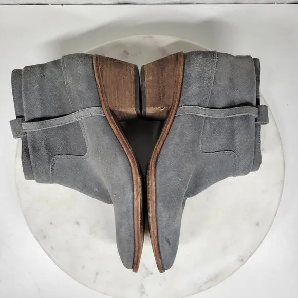 Joie Ajax Ankle Boots Booties Womens 38 US 8 Gray Suede Leather Slouch Slip On