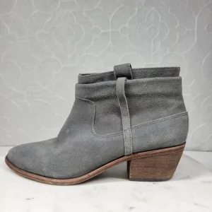 Joie Ajax Ankle Boots Booties Womens 38 US 8 Gray Suede Leather Slouch Slip On