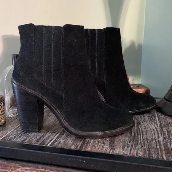 Joie Black Suede Chelsea Ankle Boots