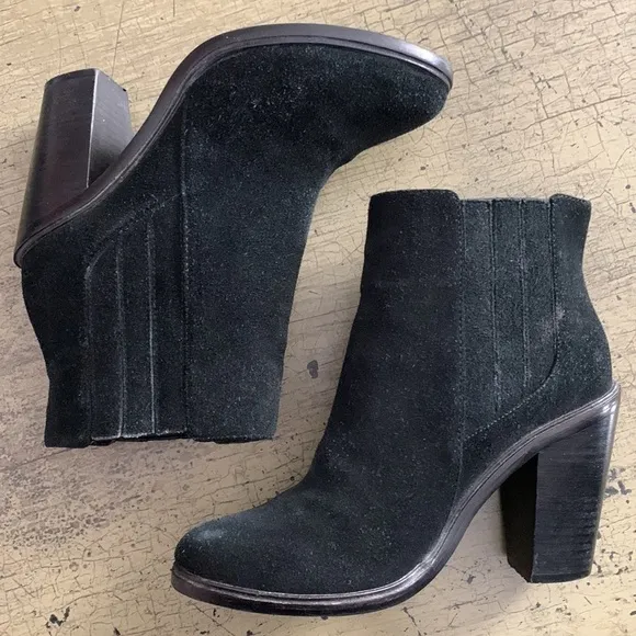 Joie Black Suede Chelsea Ankle Boots