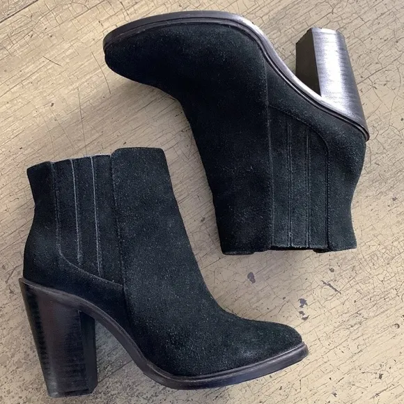 Joie Black Suede Chelsea Ankle Boots