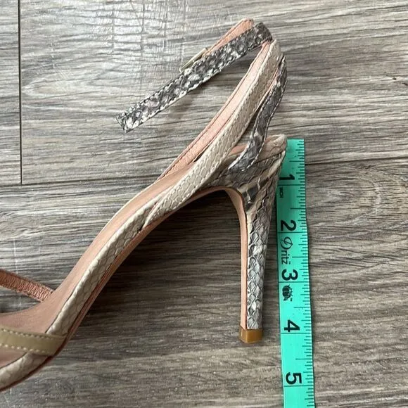 Joie leather high heels sandals animal snake print Sz 37,5