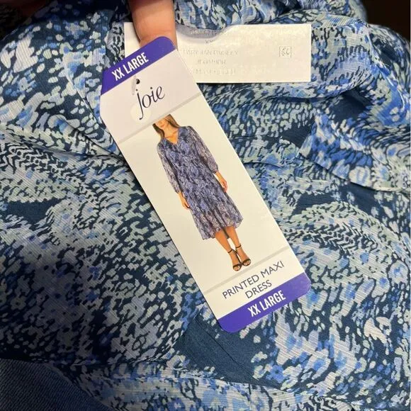 Joie Limited Edition Long Sleeve Maxi Dress in Parisian Paisley XXL NWT