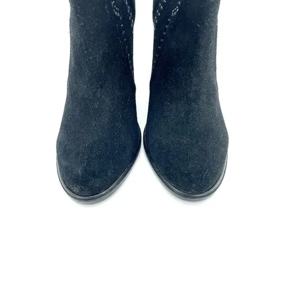 Joie Monte Black Suede Leather Studded Ankle Booties SZ 37 EU New