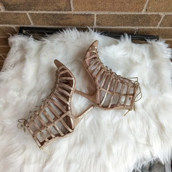 JOIE Rhoda Caged Lace Up Sandals