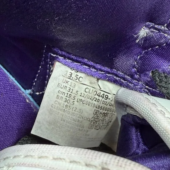Jordan 1 Retro High “Court Purple” (TD) Sz 13.5C