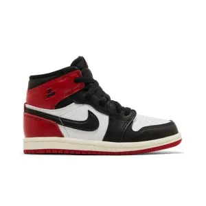 Jordan 1 Retro High OG Lifestyle Sneakers Black Toe Reimagined Toddlers Black