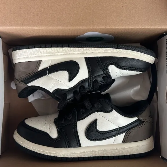 Jordan 1 Retro Low OG (TD) Black and White Sneakers
