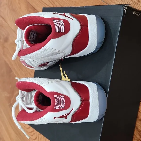 Jordan 11 Retro Red and White Unisex Sneakers
