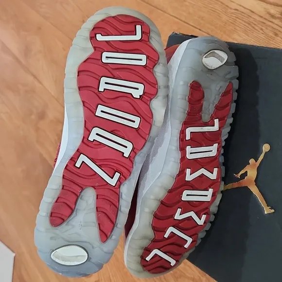 Jordan 11 Retro Red and White Unisex Sneakers