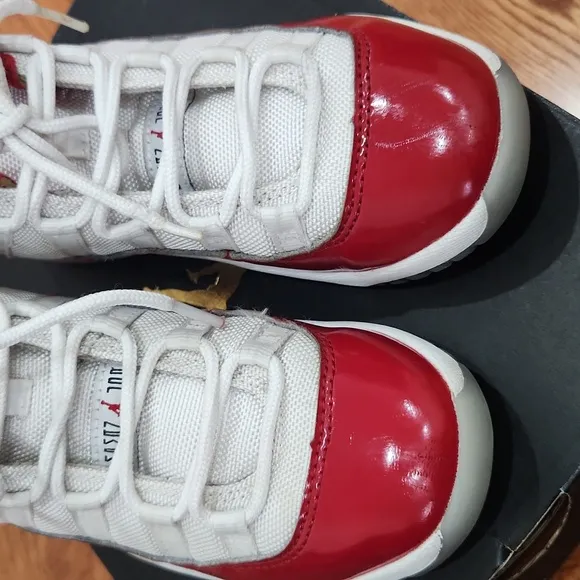 Jordan 11 Retro Red and White Unisex Sneakers