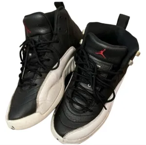 Jordan 12  retro  black white sneakers size 6.5