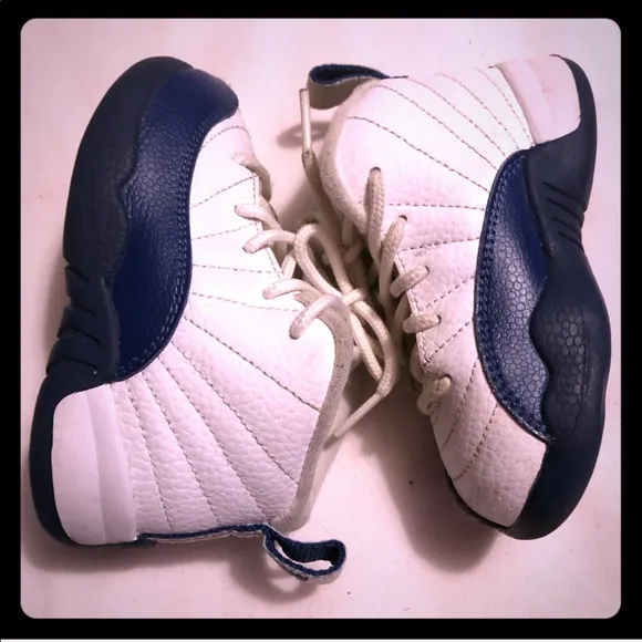 Jordan 12 retro BT white and blue sneakers